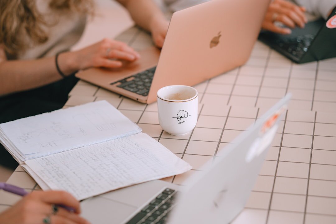 business team writing blog post