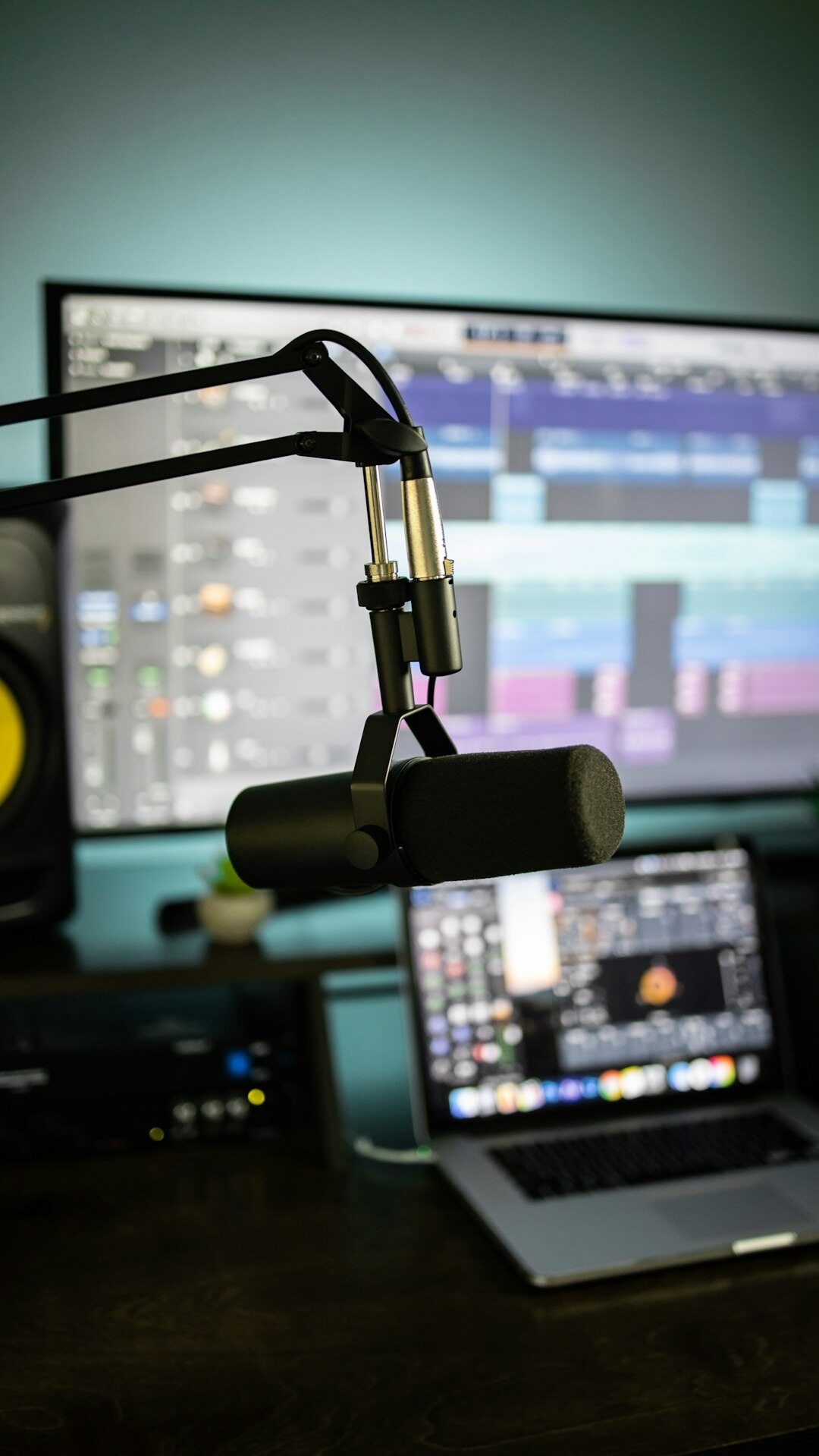 podcast host recording