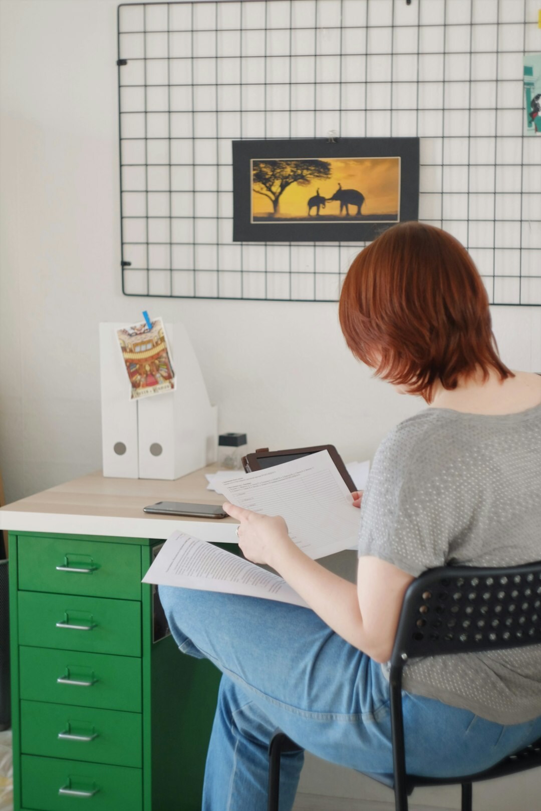 blog writer at desk